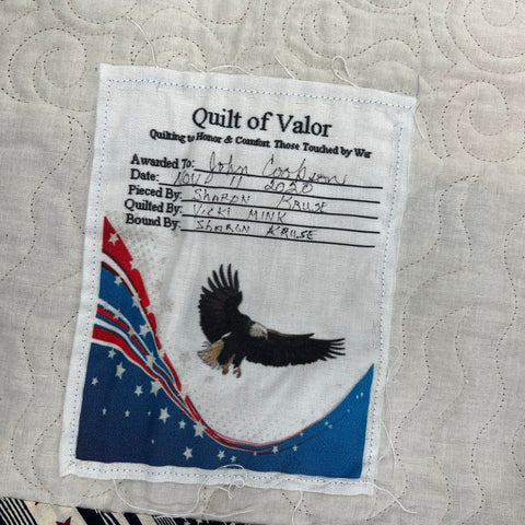 Quilt of Valor Handmade Patriotic Eagle Throw Blanket Cotton Red White Blue 2020