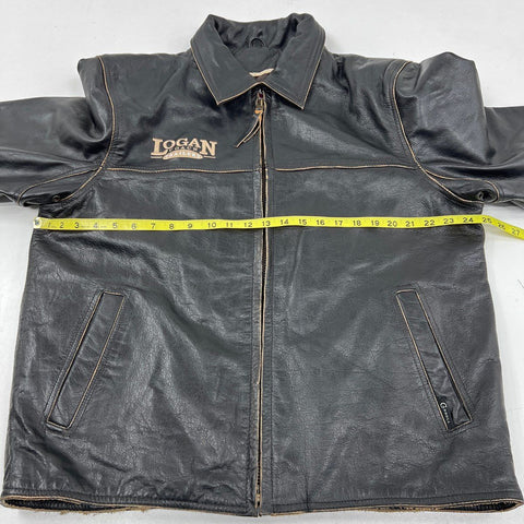 Carroll Original Wear Men's Black Leather Logan Coach Trailers Jacket Sz XL