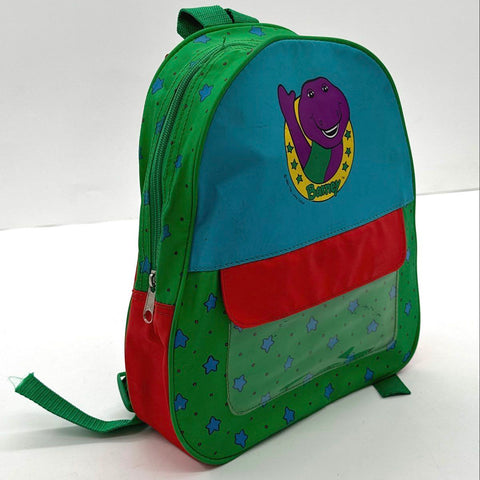Vintage 90s Barney the Dinosaur Multicolor Stars Mini Backpack 1993 Small