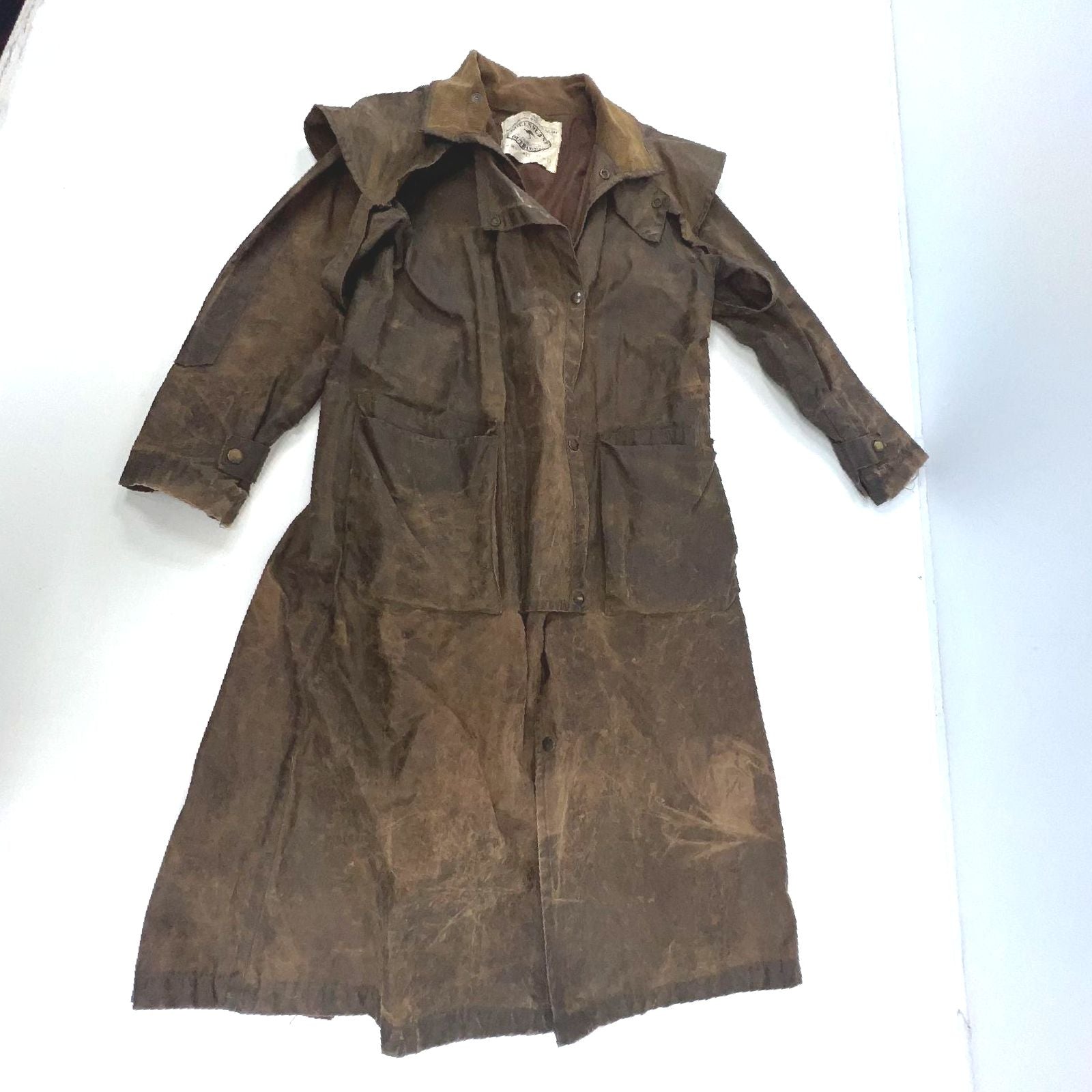 VTG Australian Riding Coat Outrider Leather Queensland Outrider Distressed XS