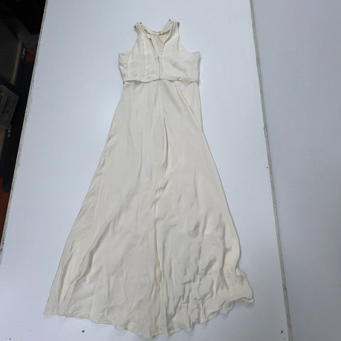 J.Crew Collection Women's Taryn Dress Ivory Silk Chiffon Halter Maxi NWT Sz 16