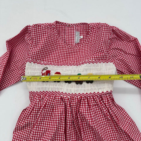 Fantaisie Kids Girls Dress Lot Smocked Gingham Train Striped Polka Dot Sz 4T