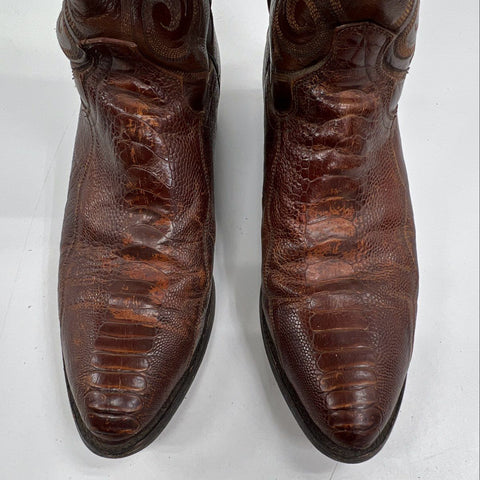Dan Post DP2668 Brown Ostrich Leg Western Cowboy Boots Men's Size 11.5 D