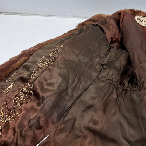 Vintage 50s Rolanda The Palace Kansas City Striped Fur Coat Jacket