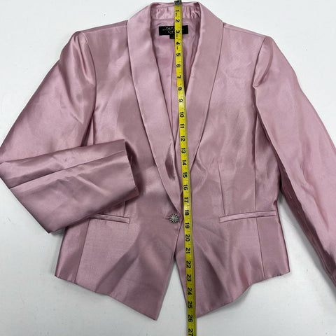 Tahari Luxe Women's Pink Amour Brianna Shawl Lapel Jacket Blazer NWT Sz 8P