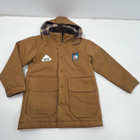 Vintage 90s Pella Brown Canvas Quilted Lined Chore Coat Jacket USA Men's M