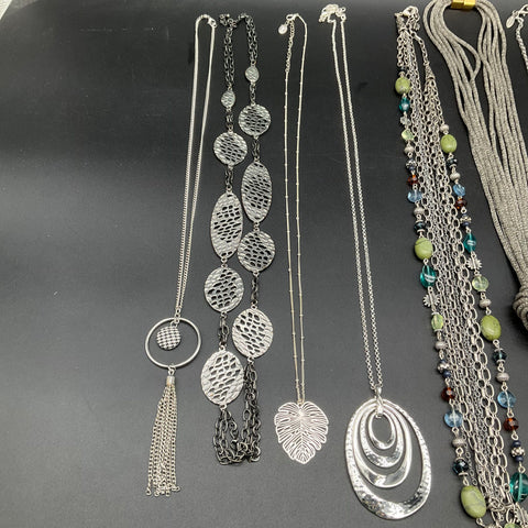 Lia Sophia Liz Claiborne Ann Taylor Jewelry Lot 10 Necklaces Silver Gold Tone