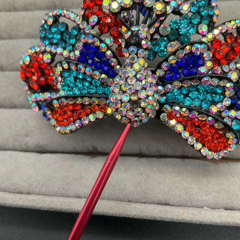Vintage Peacock Multi Color Hair Barrette Vintage Huge Colorful Rhinestone Peacock Hair Clip - Etsy main image 3
