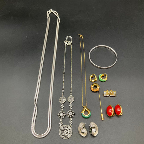 Vintage Trifari Crown Trifari Jewelry Lot of 10 Necklaces Earrings Bangle Pin