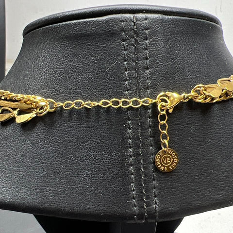 Victoria Emerson Gold Tone Triple Strand Necklace 16g