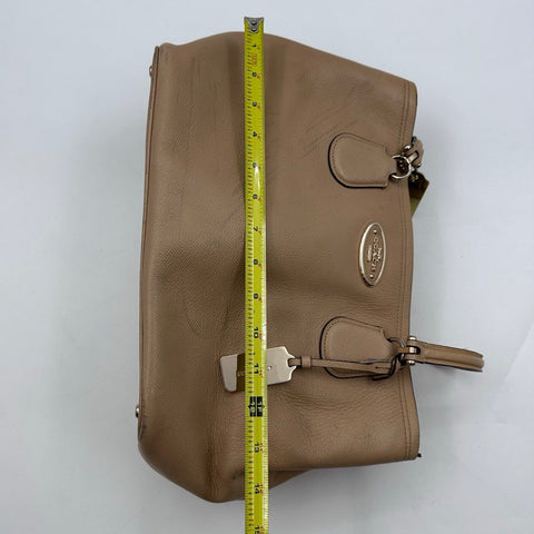Coach Taupe Pebbled Leather Lexy Shoulder Bag Tote Gold Hardware