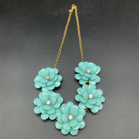 J.Crew Statement Necklace Lot of 3 Floral Tortoise Link Multi-Strand Pearl