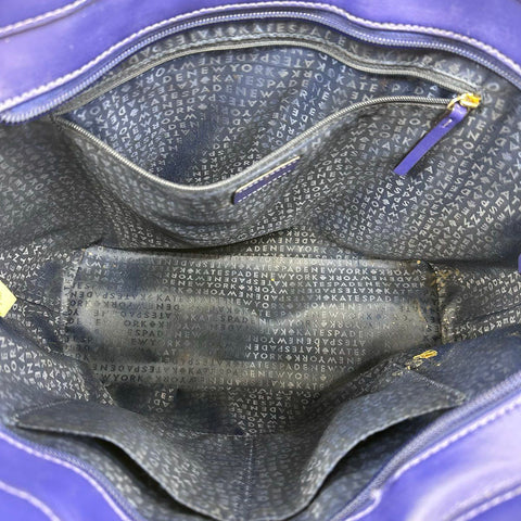 Kate Spade Royal Blue Leather Large Tote Bag Gold Hardware