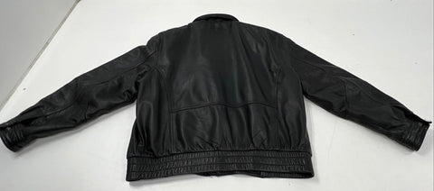 Reed Men's Black Leather Bomber Jacket Vintage Insulated Thinsulate Sz 46