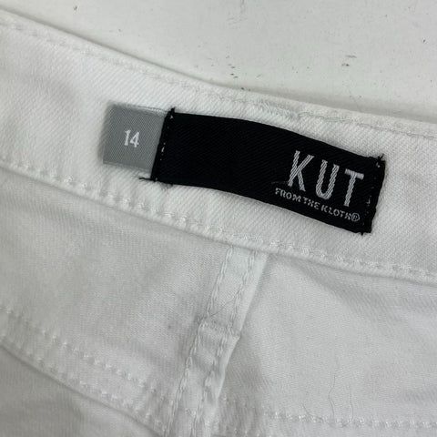NWT Kut from the Kloth White Catherine Boyfriend High Rise Shorts Women's 14