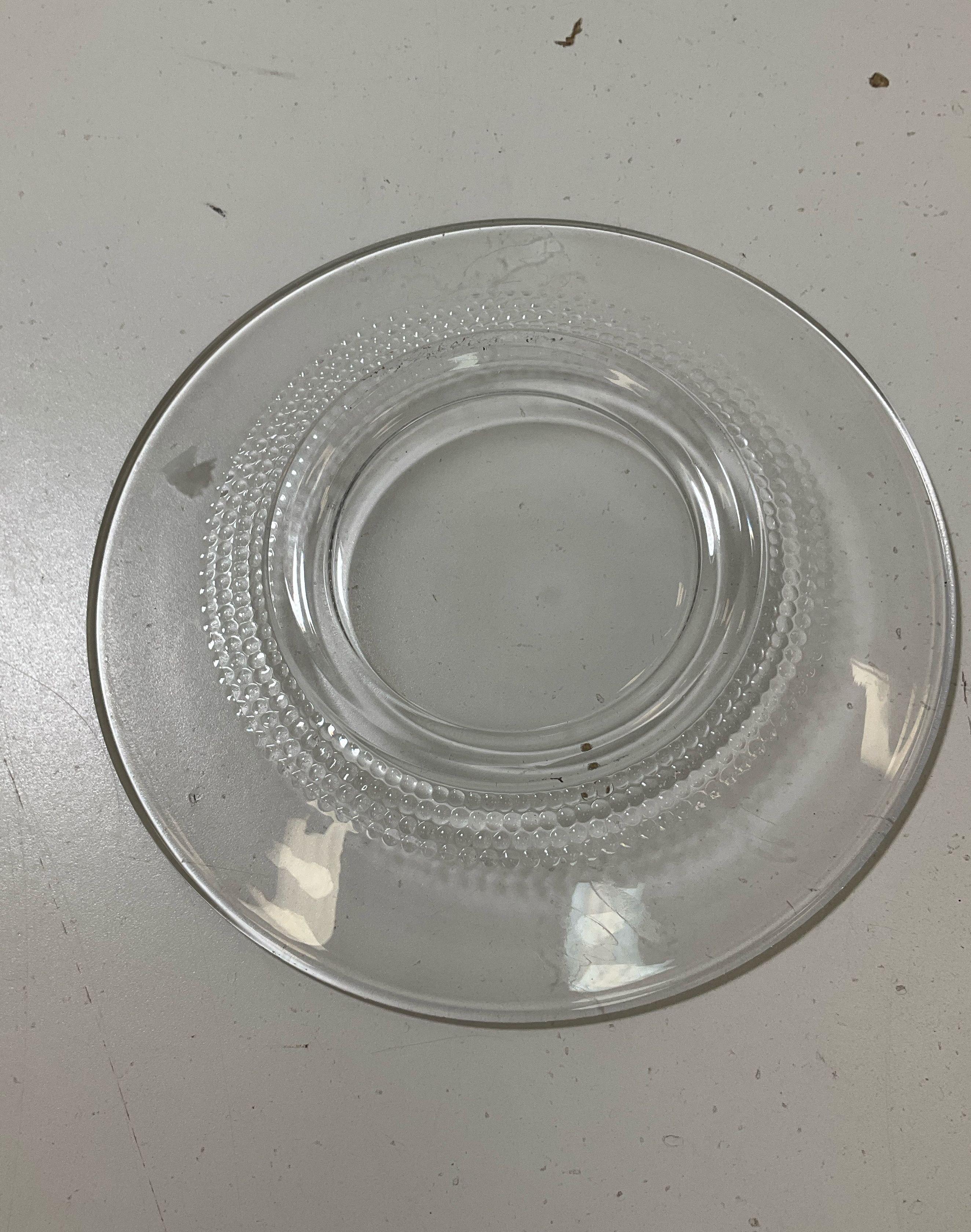 Duncan & Miller Clear Glass Teardrop Mayonnaise Bowl & Underplate Vintage