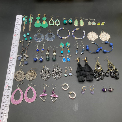 Wearable Statement Earrings Jewelry Lot 30 Pairs Boho Beaded Tassel Filigree