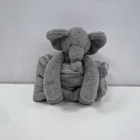 Pottery Barn Kids Plush Elephant & Matching Blanket Set Grey 2 Pieces