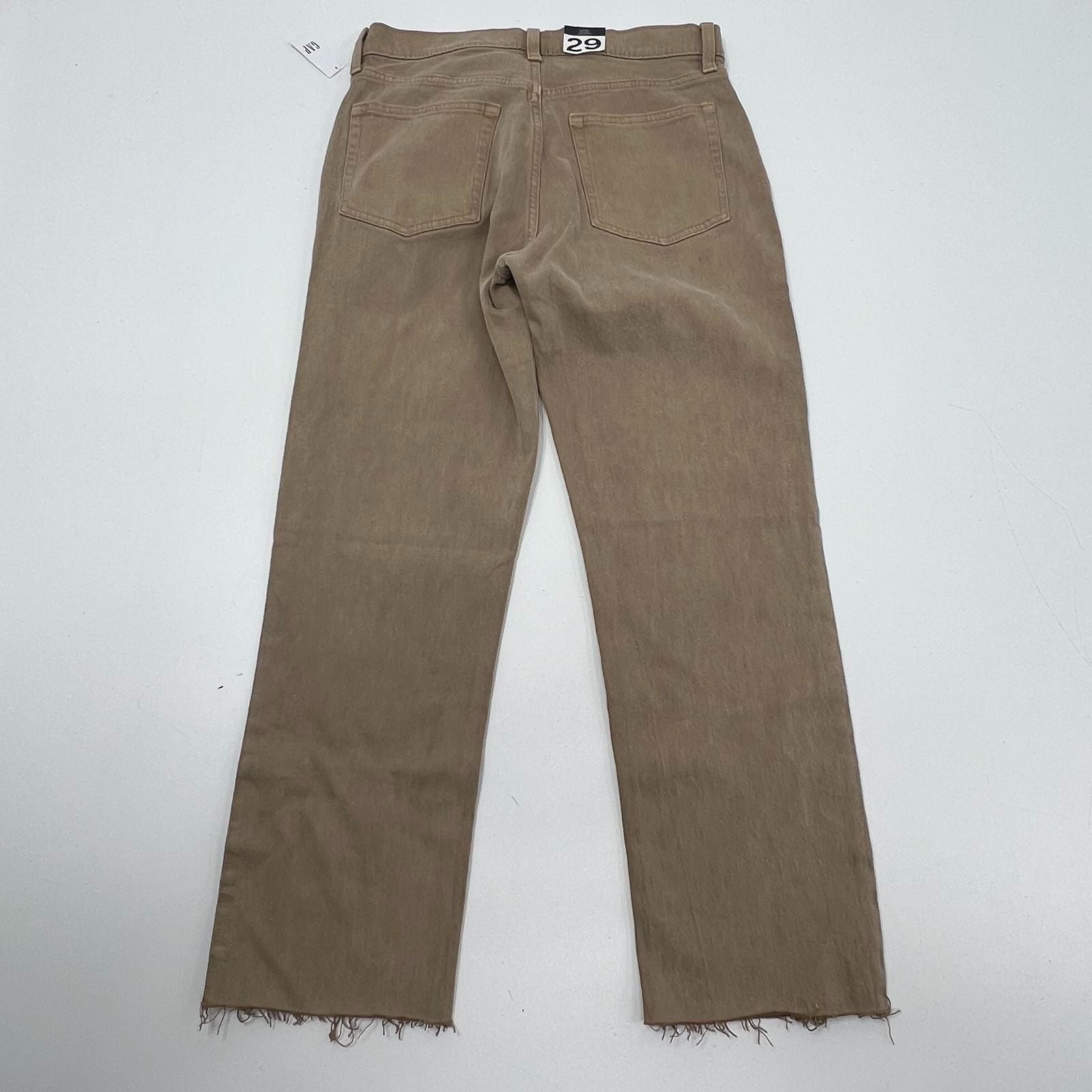 NWT Gap Tan Cheeky Straight High Rise Raw Hem Button Fly Jeans Women's 29