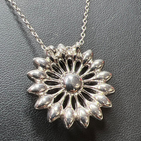 Touchstone Crystal Yellow & Blue Crystal Flower Pendant Necklace