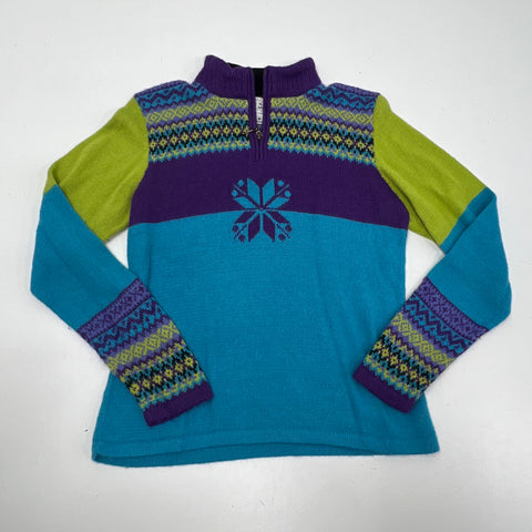 Alpaca Imports Vtg Y2K Colorblock Fair Isle Alpaca Wool Sweater Womens M