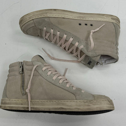 P448 Skate Grey Suede Silver Glitter High Top Sneakers Women's Size 38