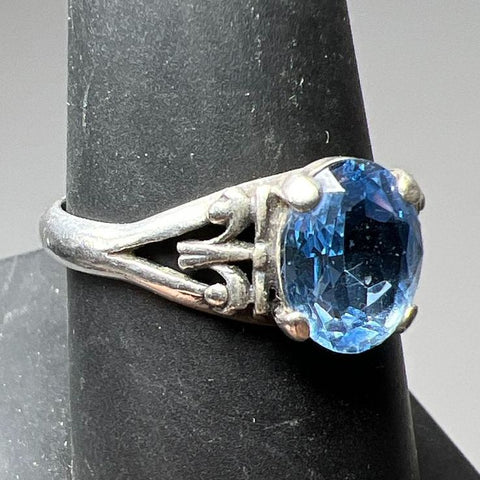 J. Albertsen Sterling Silver Blue Gemstone Ring Size 8.5 3.3g