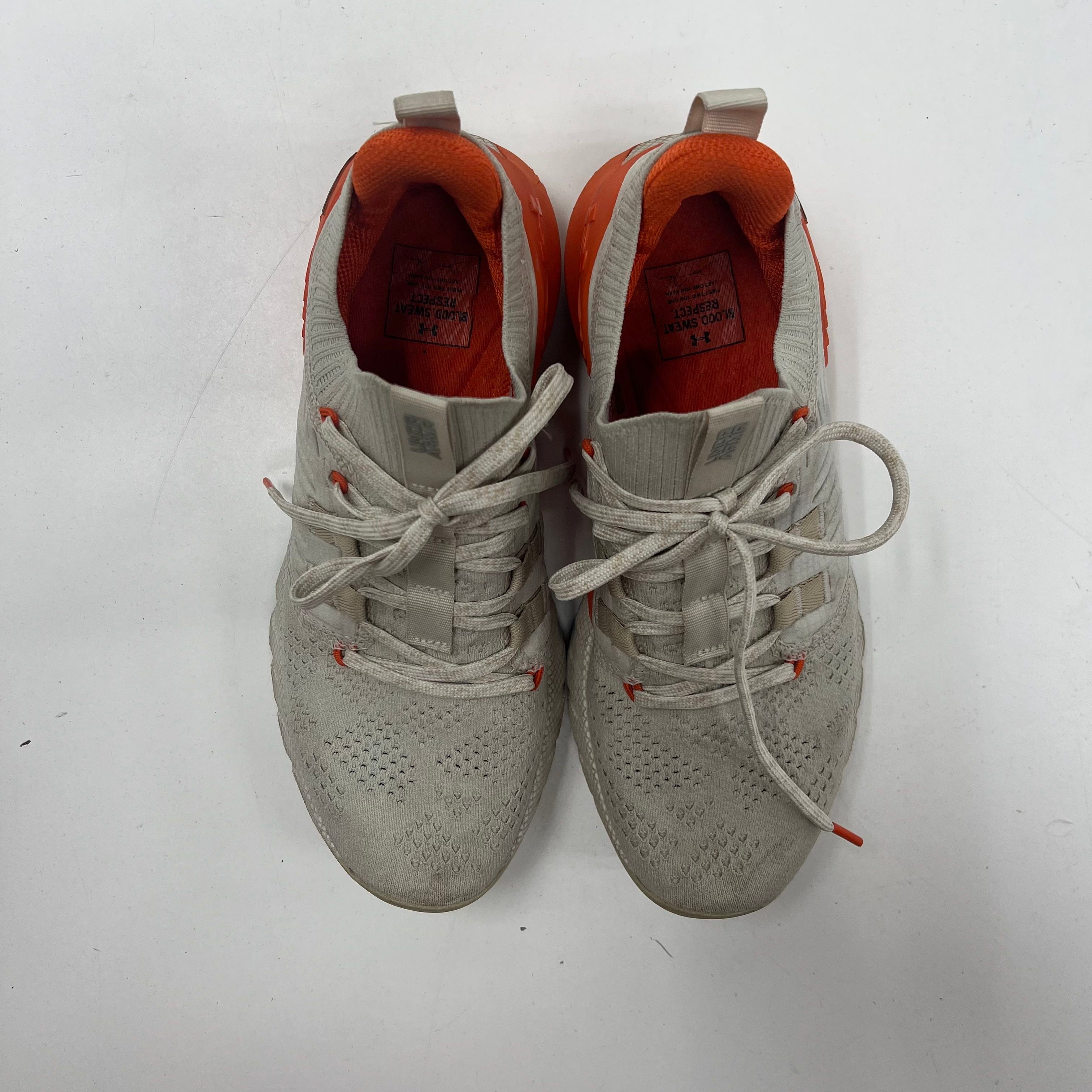 Under Armour Project Rock 2 Gray Orange Training Shoes Men's Size 9