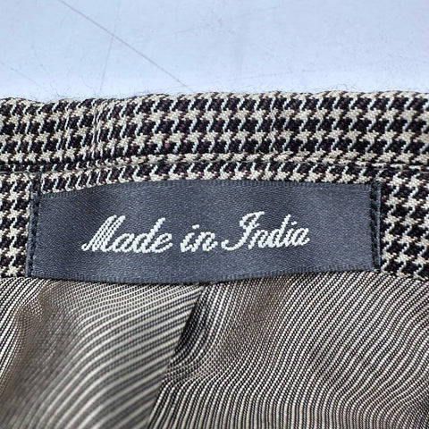 Oscar de la Renta Men's Brown Houndstooth 100% Mulberry Silk Blazer Sz 42R