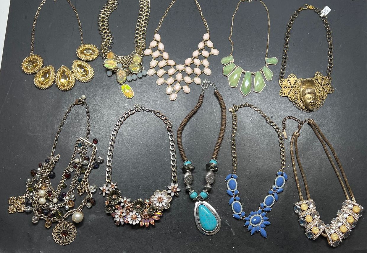 10 Assorted Statement Necklace Lot