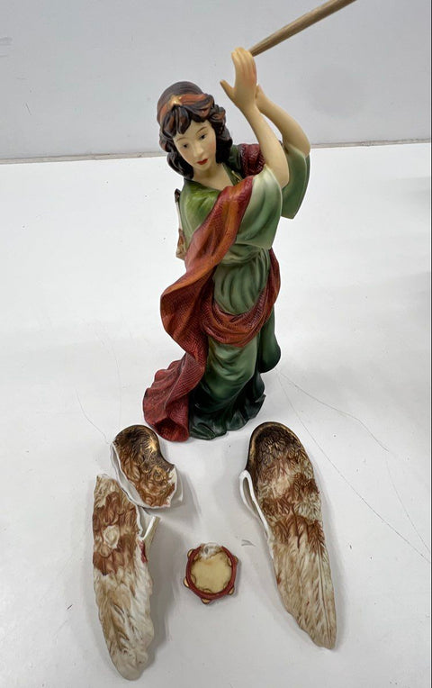 Nativity Scene Set Lot 17 Pieces Large Scale With Stable Hand-Painted Ceramic