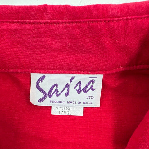 Vintage 80s Saisa Southwestern Aztec Print Western Shirt Made USA Sz L