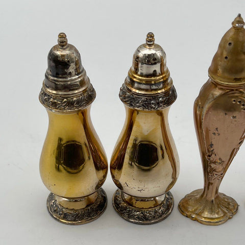 Salt and Pepper Shaker Lot Oneida Community & Stanhome Silver Plate 4 Pcs