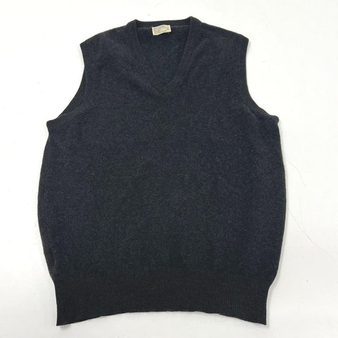 Vintage Brooks Brothers Men's Cashmere Sweater Vest Charcoal V-Neck Size 42
