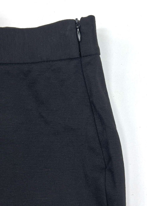 Fuzzi Black Cropped Flare Fringe Hem Stretch Pants Women's Size L