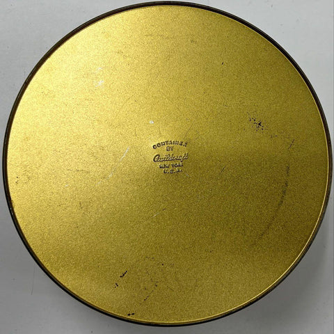 Vintage Guildcraft Dexter Round Metal Tin LeeWards Exclusive Gold Fleck Cream