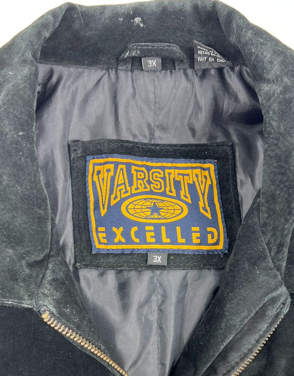 Vintage 90s Varsity Excelled Iowa Hawkeyes Suede Bomber Jacket Mens Size 3X