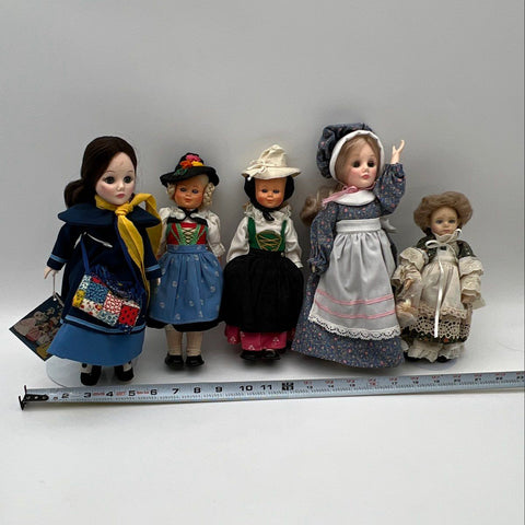 Vintage Effanbee Doll Lot 1975 1176 Austrian Folk Dolls Collection 5 Pieces
