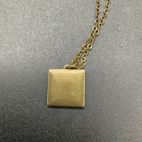 TCS Gold Tone Rhinestone Geometric Square Necklace and Earring Set 18"