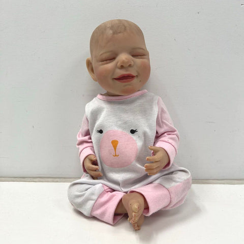 Reborn Style Realistic Lifelike Sleeping Baby Doll 15" Vinyl & Cloth Body
