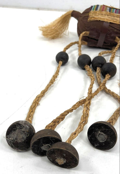 Vintage Handcrafted Folk Art Horse Marionette String Puppet Woven Saddle