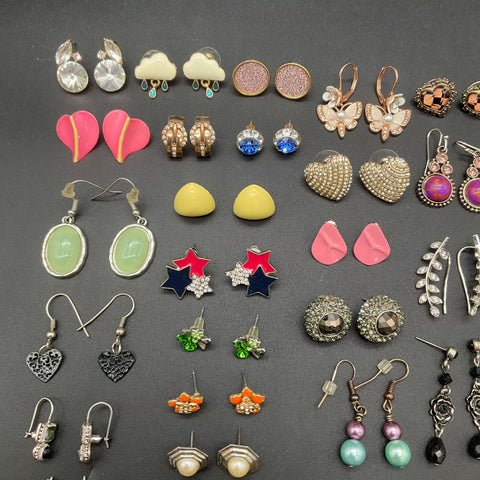 Non-Precious Metal Earrings Costume Jewelry Lot 0.4 Lbs Vintage to Modern