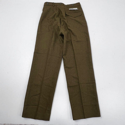 Vintage 1990 Australian Army Wool Dress Pants Pleated Brown Trousers Sz 79R