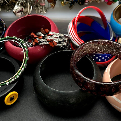 Mixed Costume Jewelry Lot Bangles Beaded Sports Charms Evil Eye Fashion 45pc