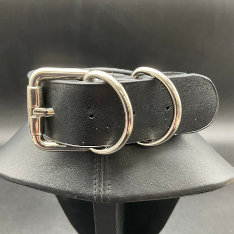 Killstar Black Faux Leather Double Chain Choker Collar 17"