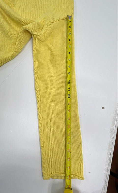 Weekend Max Mara Women's Yellow V-Neck Knit Sweater Made in Italy Size L