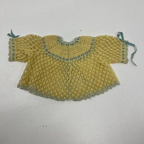 Vintage Handmade Baby Knit Crochet Layette Set Yellow Blue Soakers NOS Box
