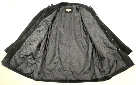 Danielle Martin Women's Black Suede Quilted Button Front Jacket Sz L