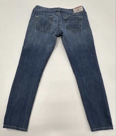 True Religion Women's Stella Low Rise Skinny Jeans Blue Sz 28 Made in USA