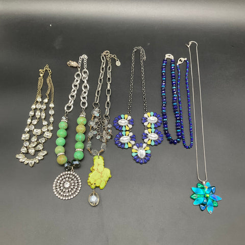 BaubleBar Statement Necklaces Lot of 6 Crystal Beaded Floral Bib Art Glass